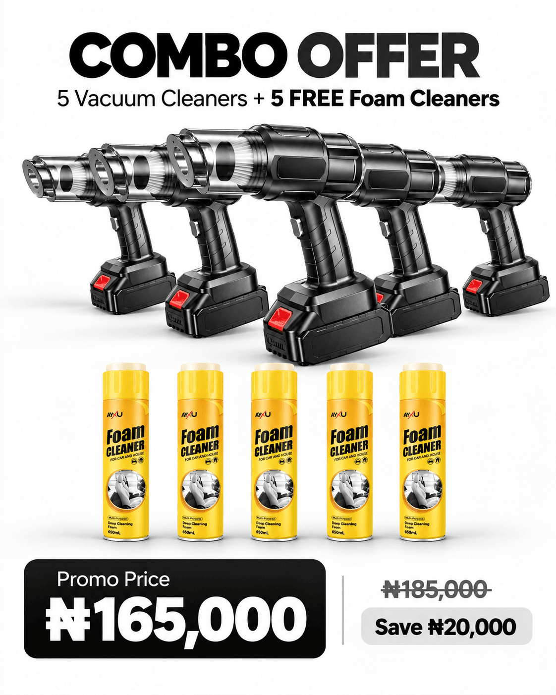 Four 3-in-1 multifunctional cleaning kit package offer