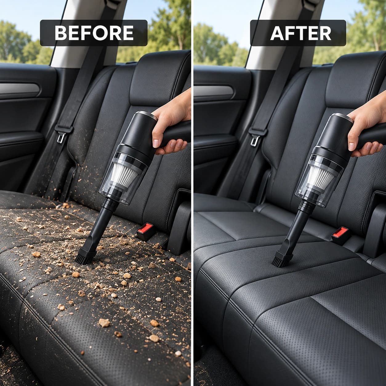 N. Okafor in Enugu — before and after using the 3-in-1 cleaning kit