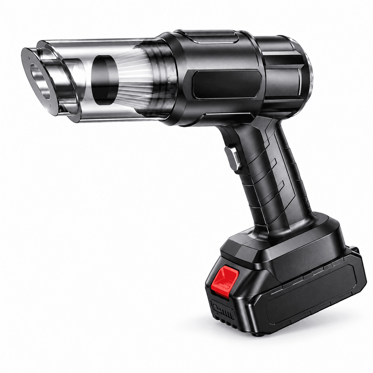 Black 3-in-1 multifunctional mini vacuum cleaner with transparent nozzle